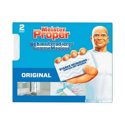 2 Stück Mr. Proper Schmutzradierer Starke Reinigung einfach mit Wasser 2er Pack