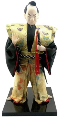 10'' Gold & Black Samurai Doll