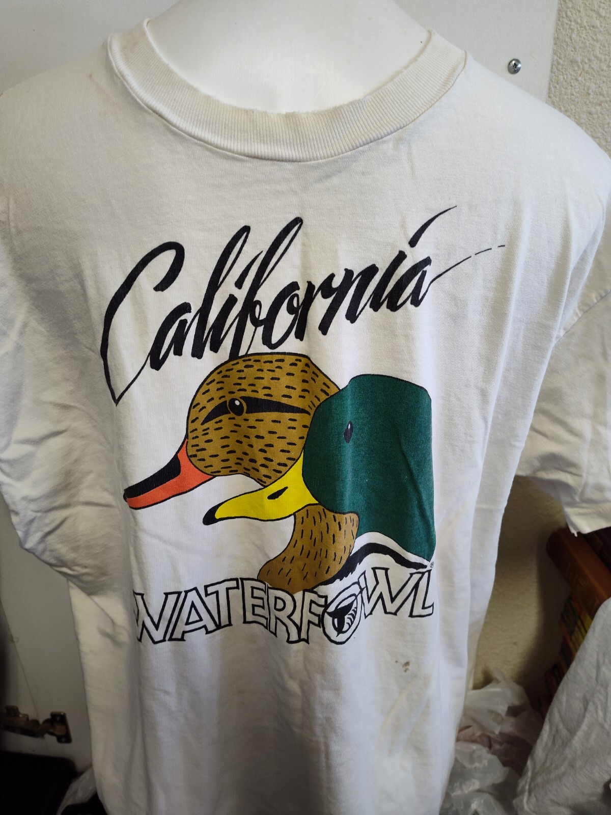 ALTRA Maglietta Vintage 1990 California Waterfowl Association Duck Hanes SINGLE STICH XL