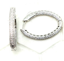 Women Genuine Real Solid 925 Sterling Silver Oval Hoop Earrings 14k Gold Finish