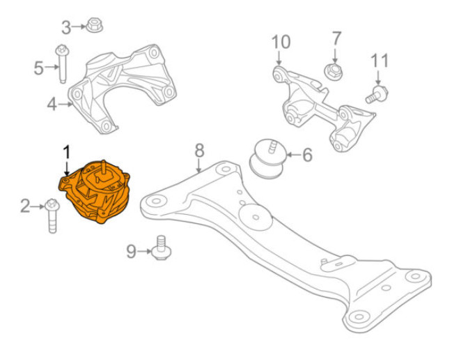 BMW 4 F33 Left Engine Mount 22116787659 6787659 3.0 Petrol 225kw  