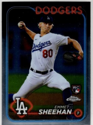2024 Topps Chrome Baseball Emmet Sheehan No. 221 Los Angeles Dodgers