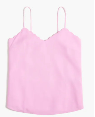 J.Crew V-neck Modern Clover silky scalloped cami top Sz 12 NWT$59.90 BF810 Ma