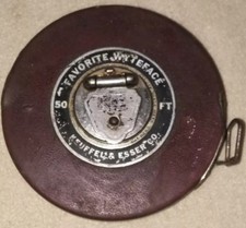 Vintage Keuffel & Esser Favorite Wyteface Metal Measuring Tape 50’