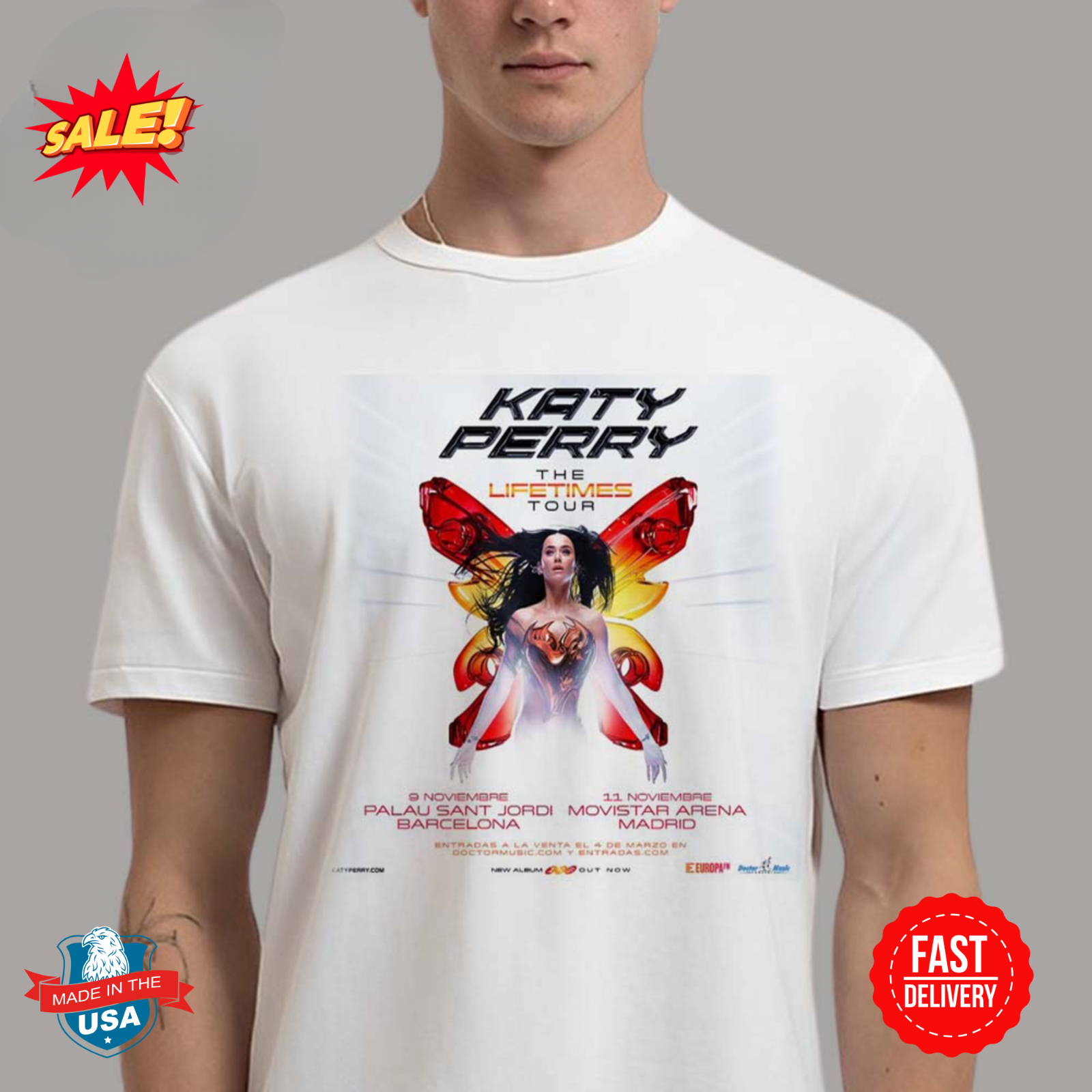 Katy Perry The Lifetimes Tour Spain 2025 Poster Classic Tee
