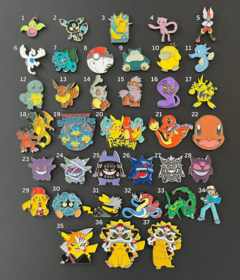 Pokémon Enamel Pin  You Choose 37 Designs Pikachu Charizard Squirtle Anime Badge