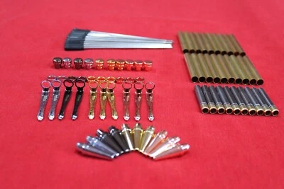 10 kit penne slimline miste rame oro cromo canna di fucile legno tornitura penna