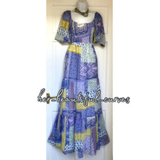 ASOS SHIRRED PATCHWORK MAXI OCCASION PARTY DRESS SIZE 18