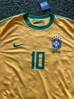 Nike Brasil Men's Home Jersey 10/11 Legend Neymar Jr. #10 - Yellow