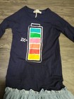 Girls Navy & Denim Dress Size 14 Exc Teela — photo 2