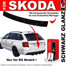 Lackschutzfolie Ladekante für Skoda Octavia RS Kombi 3 2013-2020 Schwarz Glanz