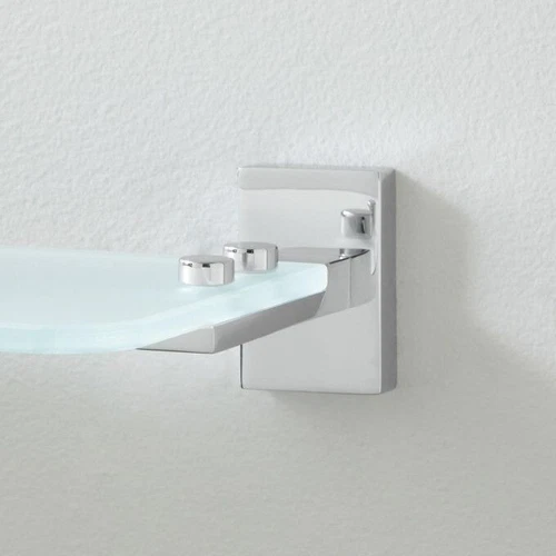 Signature Hardware Helsinki Tempered Glass Shelf Chrome - Picture 2 of 2