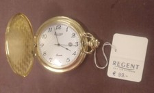 goldfarbene Taschenuhr, Regent Quartz, neu
