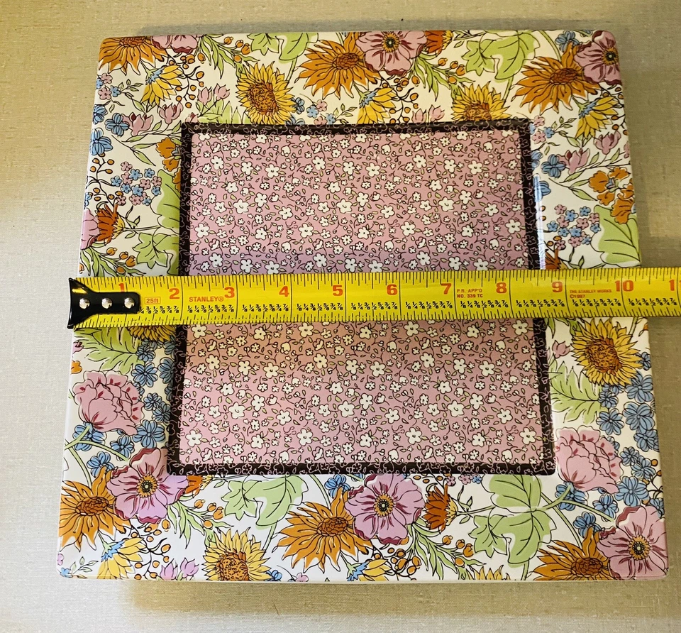 222 Fifth Floral Revelry Dinner Plate 10.5" Pink Center Floral Border Never Used - Image 2 of 3