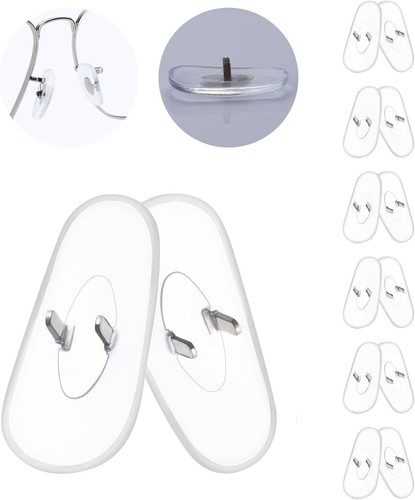 6 Pairs Clear Nose Pads Nosepiece Replacement for Ray-Ban RB3719 54mm Sunglasses - Foto 6 di 7