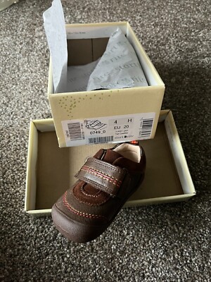 Startrite First Zak Brown Tan Leather Baby Boys Shoes New UK 4F 4G or 4H EUR 20
