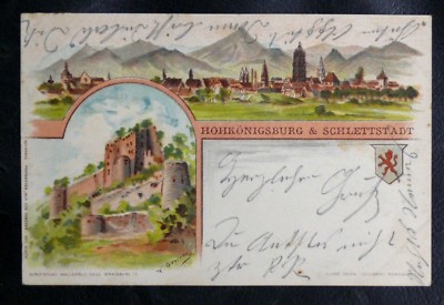 AK NIEDERRHEIN 67 : HOHKÖNIGSBURG & SCHLETTSTADT / SELESTAT - Obli. 13 8 1901 sehr guter Zustand