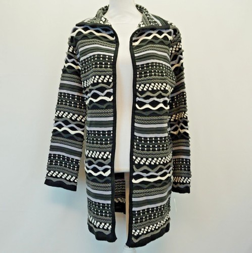 Cardigan Femme Ouvert Devant SIONI Studio - Noir Et Ivoire - Taille 2X (Plus Size) - Neuf Avec étiquettes