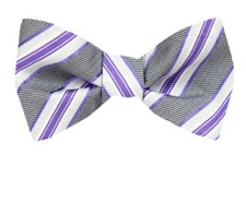 Men's 100 Silk Designer Self Tie Striped Woven Bowtie- NWT