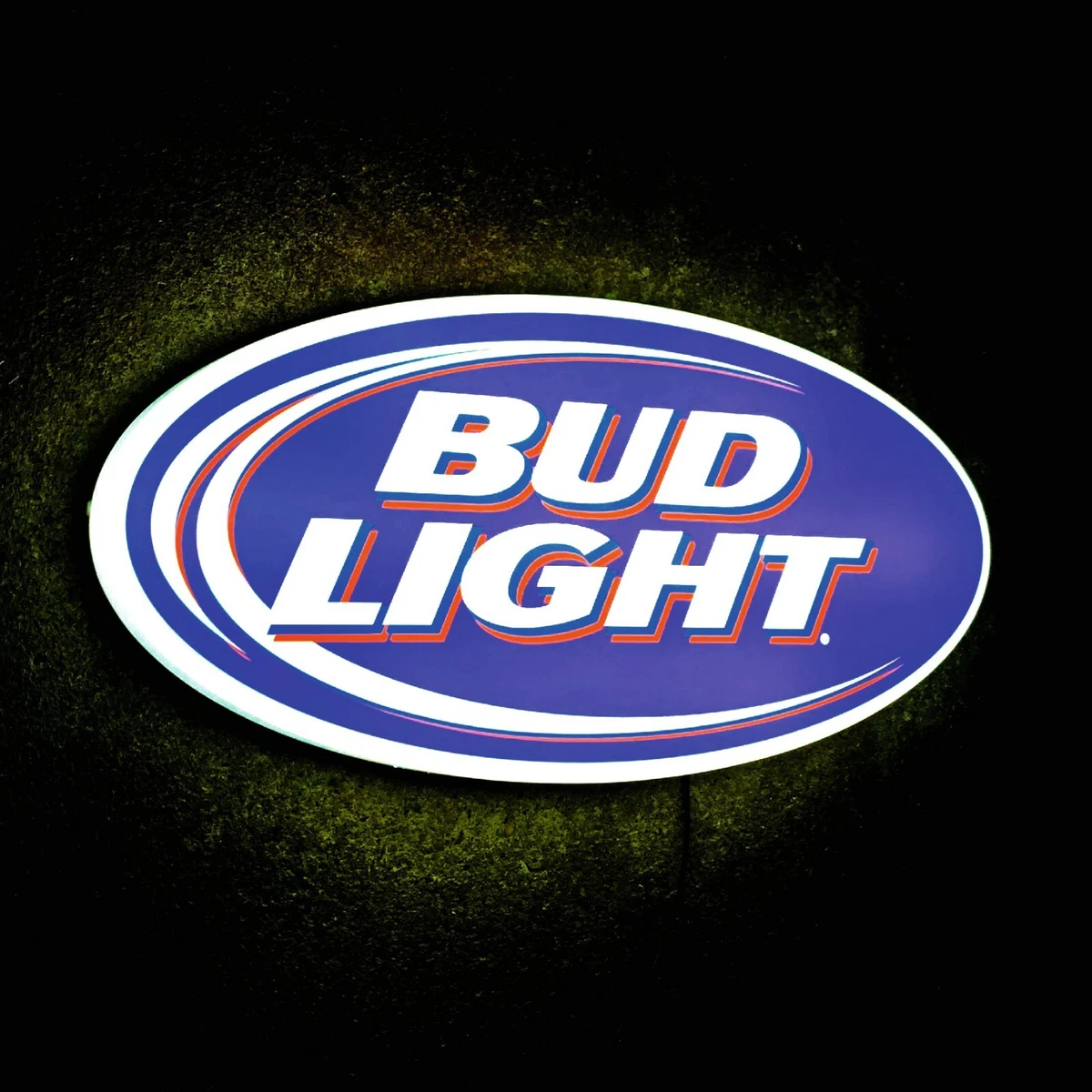 BUD Light up LED bar sign logo Pub Beer Lager man cave garage home