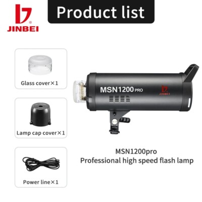 JINBEI MSN 1200PRO Studio Flash GN110 1200W HSS 1/8000s Powerful LED  Video Lamp