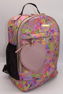 Betsey Johnson Large Floral Backpack with Clip-On Coin Pouch
