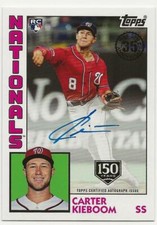 2019 Topps Update CARTER KIEBOOM 1984 Auto 150th 083/150 Autograph Nationals RC