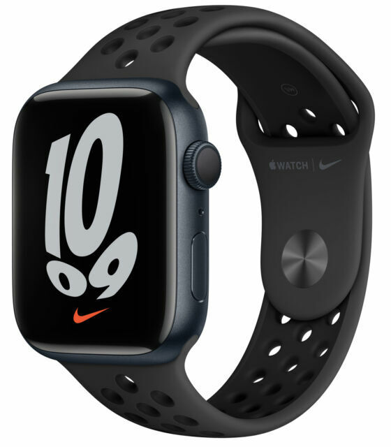 Apple Watch Nike Series 7 45mm Midnight Aluminum Case with 