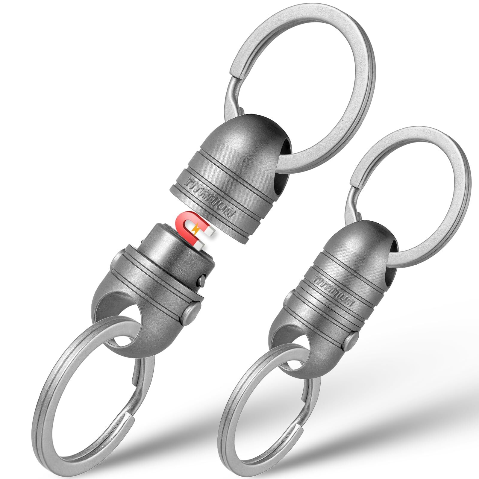 Reattachble Key Chain Titanium Quick Release Keychain, Retractable Key Detachable Keychain ...