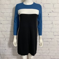 Diane Von Furstenberg DVF Women’s Dress S Color Block Stripe 3/4 Sleeve