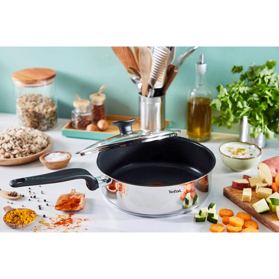 Tefal Primario Fritto IN Padella Con/Coperchio - Acciaio Inox Thermo-Spot - Immagine 3 di 3