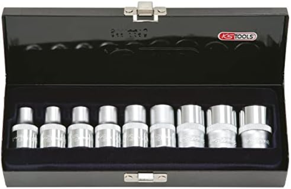 KS Tools 38 mm - 922.1369 - Set di 9 chiavi a bussola Torx 1/2 - E10 - E24