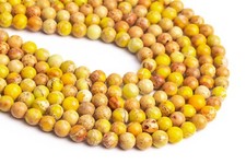 Mustard Yellow Sea Sediment Imperial Jasper AAA Round Beads 3mm 6mm 8mm 10mm