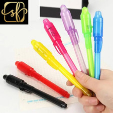 7Pcs UV Light Pen Invisible Magic Pencil Colorful Secret Fluorescent Pen for Wri