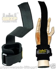 NEOPRENE-PADDED Rubbered WEIGHT LIFTING STRAPS Bar Wrist Wraps Grip Pad NO-SLIP