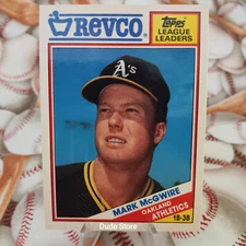 1988 Topps Revco League Leaders - Mark McGwire #17 - Oakland A's