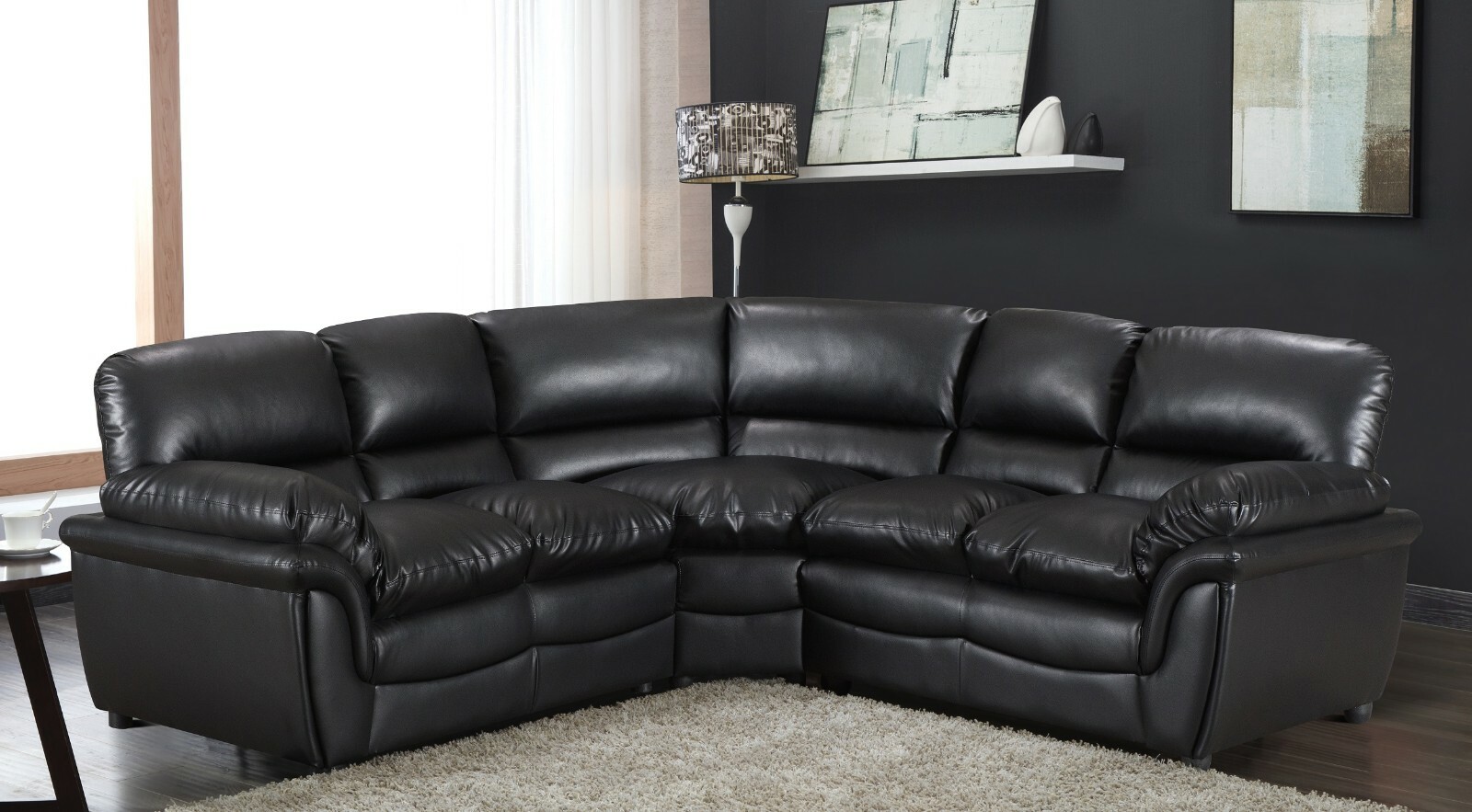 GREY High Grade Leather Gel Corner Sofa NASHVILLE 2C2 eBay