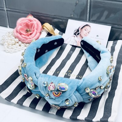 Lele Sadoughi Barbie Aqua Headband with Pink Star Embellishments s-l400.jpg main image 2