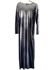 Fashion Nova sheer long body dress blue multi size 1X