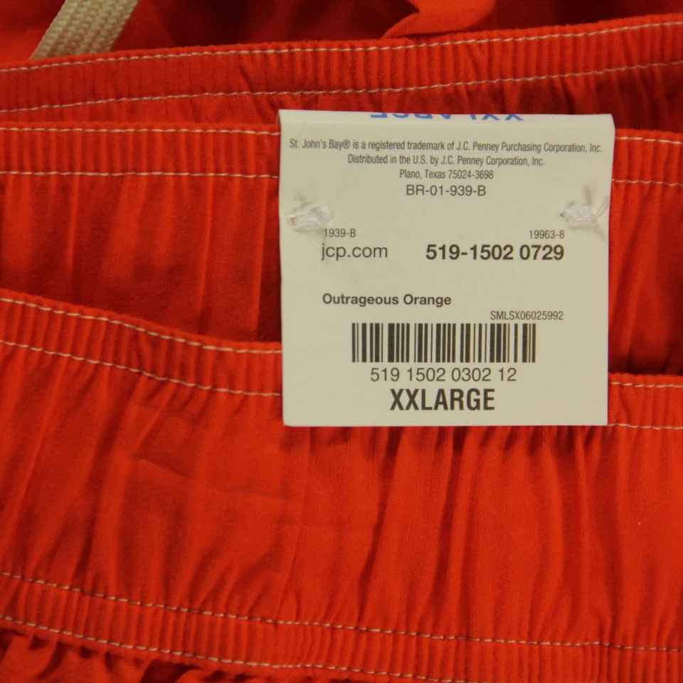 Pantalones Cortos St John Bay Natación Baño Carga Tabla Hombres Talla 2XL Forro Naranja Nuevo de Lote Antiguo Foto 2 de 4