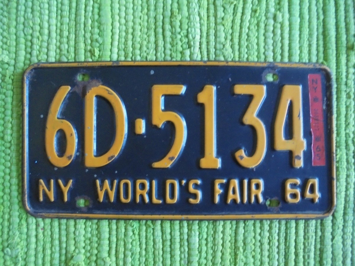 96（ナインティーシックス）シリアルナンバー5番、限定品USA 1964 New York Worlds Fair License Plate 64 w/ 65 Reg NY Tag 6D