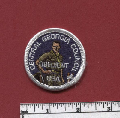 Central Georgia Council FOS Round Patch  -  2 Inch -  OBEDIENT - BSA