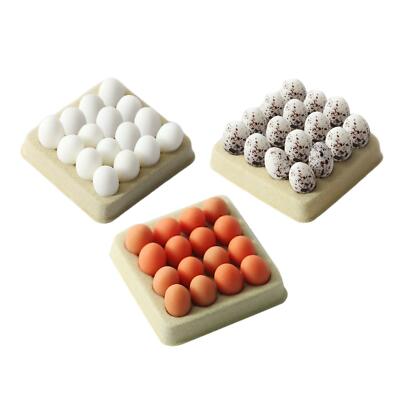 Puppenhaus Miniatur Eier Mini Ei mit Eierablage Lebensmittel Modell Spielzeug für Küche