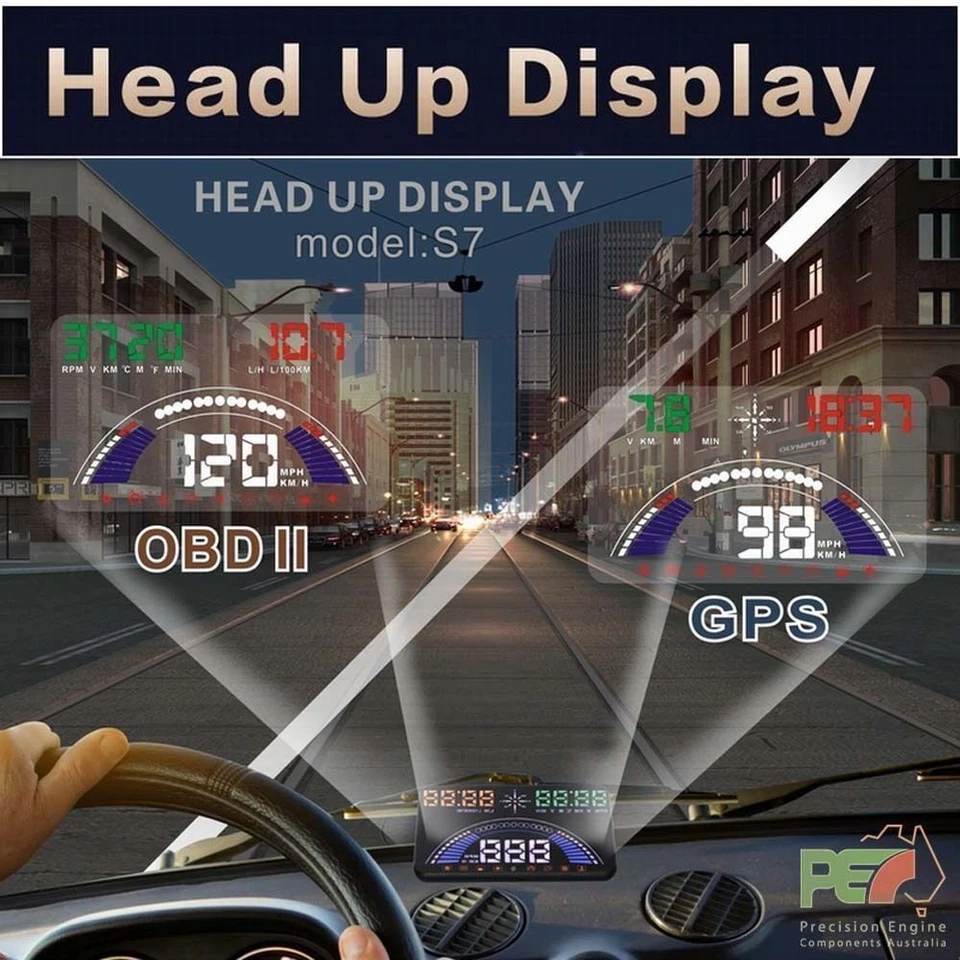 S7 5.8" Head Up Display OBD2 y GPS Parabrisas Velocímetro Sistema Para BMW 118d 120i Foto 2 de 4
