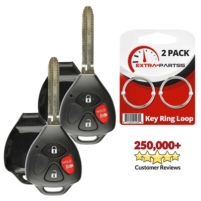 2 For 2009 2010 Toyota Corolla Keyless Entry Car Remote Key Fob Shell Case