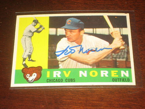 IRV NOREN 1960 TOPPS #433 AUTOGRAPHED SIGNED CARD CUBS - Picture 1 of 1