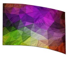 COLOR GUARD FLAGS PRISMATIC HARMONY SILKS - NEW - 36" x 54" Standard Curved