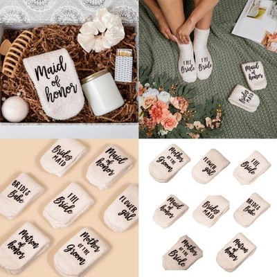Bride Team Socks With Role Lettering For Wedding Ceremony Special Event 7Pairs