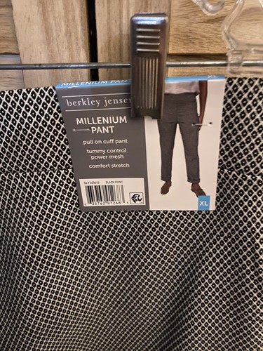 Pantalones Berkley Jensen Millennium Talla XL Azul Blanco Estampado Diamante Cintura Elástica - Imagen 3 de 5