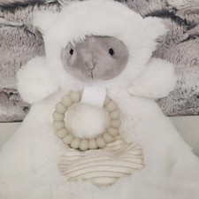 Mary Meyer Luxey Lamb Lovey Baby Soft Toy 10" White Lamb Silicone Teether